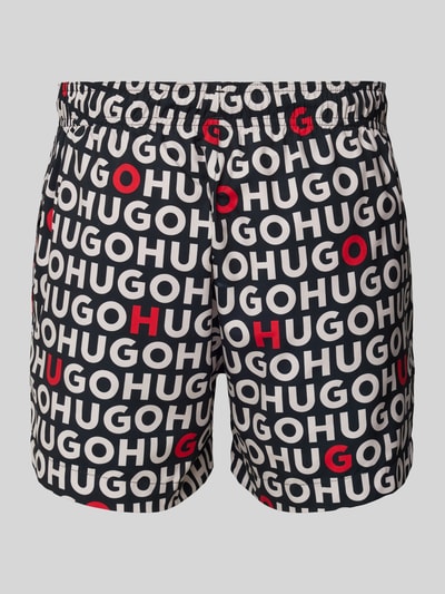 HUGO Badehose mit Logo-Muster Modell 'Tortuga' Rot 3