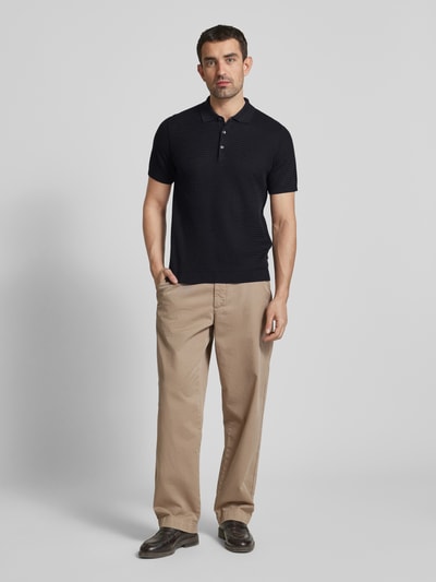 Cinque Regular Fit Poloshirt mit Strukturmuster Modell 'FLAVI' Marine 1