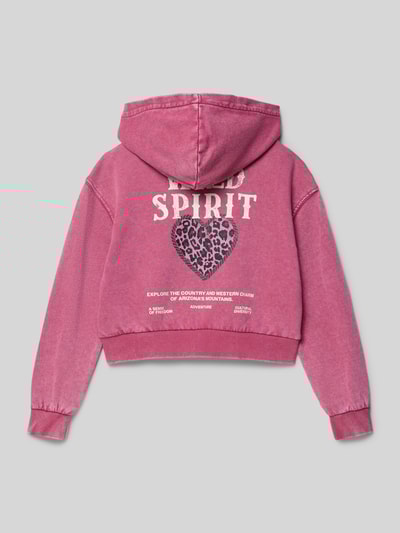 s.Oliver RED LABEL Oversized hoodie van katoenmix Fuchsia - 3