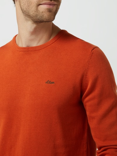 s.Oliver RED LABEL Pullover mit Logo-Stickerei  Orange 3