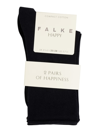 Falke Sokken met stretch in een set van 2 paar, model 'Happy' Marineblauw - 2