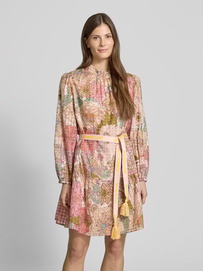 Rich & Royal Mini-jurk van een mix van katoen en zijde Roze - 4