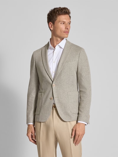 s.Oliver BLACK LABEL Slim Fit Anzugsakko aus meliertem Jersey Beige 4