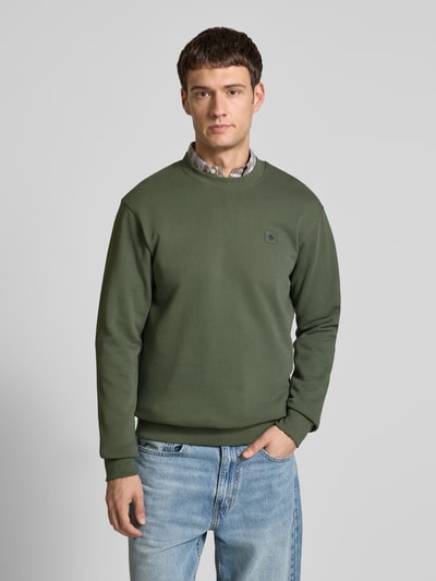 Scotch & Soda Bluza z detalem z logo Oliwkowy 4