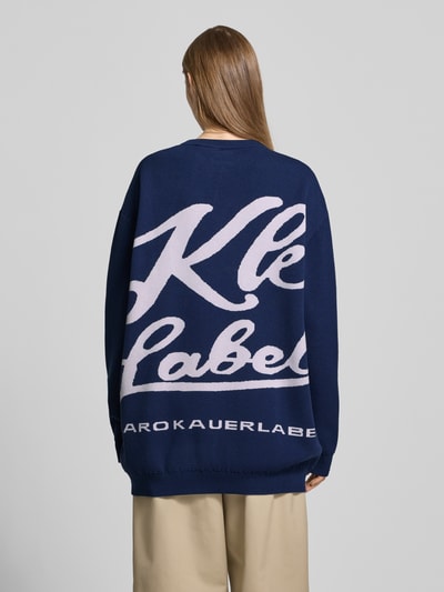 Karo Kauer Oversized Strickpullover mit Label-Stitching Marine 5