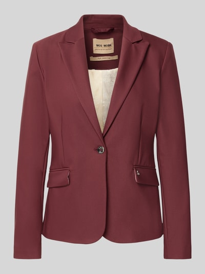 Produktfoto, Blazer aus Baumwoll-Mix Modell 'Blake' von MOS MOSH in bordeaux, klepzakken, reverskraag, 2-knoopsmanchet, getailleerd