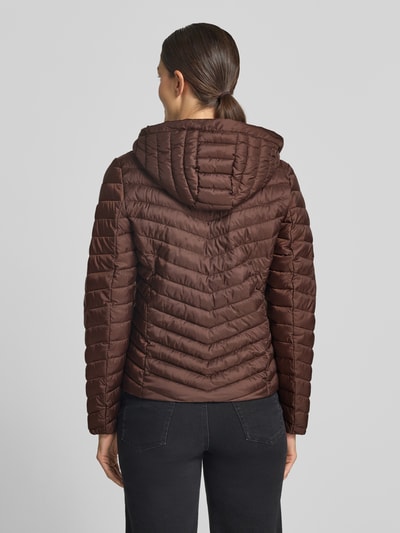 Tom Tailor Regular Fit Steppjacke mit Kapuzenkragen Dunkelbraun 5