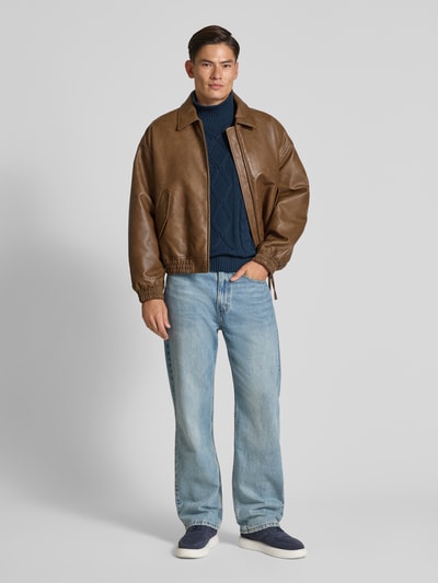 SELECTED HOMME Regular Fit Rollkragenpullover aus reiner Baumwolle Modell 'UFFE' Dunkelblau 1