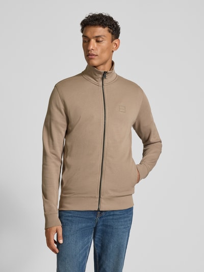 BOSS Orange Bluza rozpinana o kroju regular fit z czystej bawełny Beżowy 4