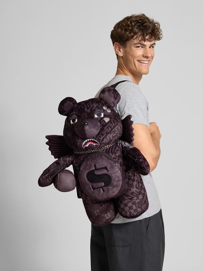 Sprayground Rucksack mit Label-Badge Modell 'Teddy Bear' Metallic Black 1