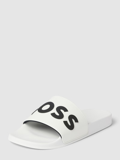 BOSS Slides mit Label-Print Modell 'Kirk' Weiß 1