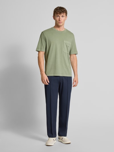 ARMANI EXCHANGE T-shirt o kroju relaxed fit z czystej bawełny z kieszenią na piersi Miętowy 1