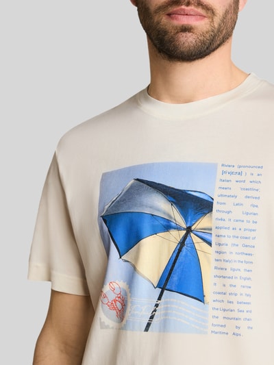 Tom Tailor męski t-shirt o kroju regular fit z czystej bawełny Złamany biały 3