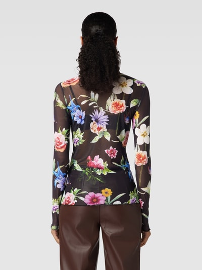 moves Shirt met lange mouwen en bloemenmotief, model 'Filana' Zwart - 5