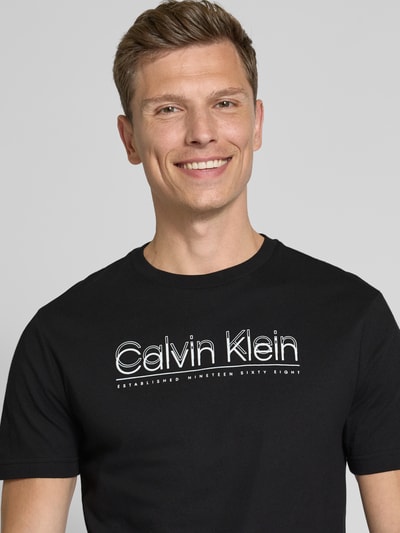 CK Calvin Klein T-Shirt mit Label-Print Black 3
