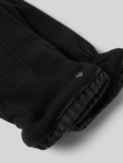 EEM Rękawiczki z detalem z logo Czarny 2