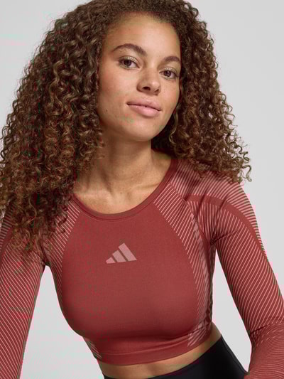 adidas Sportswear Kort shirt met lange mouwen en labelprint Aubergine - 3