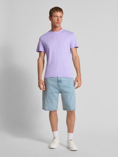 Tommy Jeans Slim Fit T-Shirt aus reiner Baumwolle Lila 1