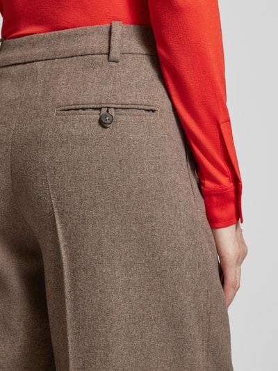 Marc O'Polo High waist wijde broek van Italiaanse wolmix Taupe - 3