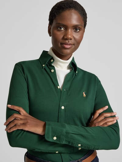 Polo Ralph Lauren Slim fit overhemdblouse met button-downkraag Donkergroen - 3