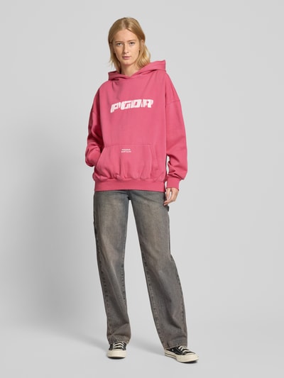 Pegador Oversized Hoodie mit Label- und Statement-Print Modell 'SUTA' Pink 1