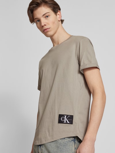 Calvin Klein Jeans T-shirt met labelpatch Beige - 3