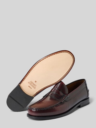 Produktfoto, Loafers aus Leder Modell 'Hunter' von Henry Stevens in Braun mit Abgerundete-Spitze, Schlupfform, Absatzhöhe: 2 cm, Schafthöhe: 7 cm, Schaftweite: 13 cm, Echtleder, glatte Oberfläche