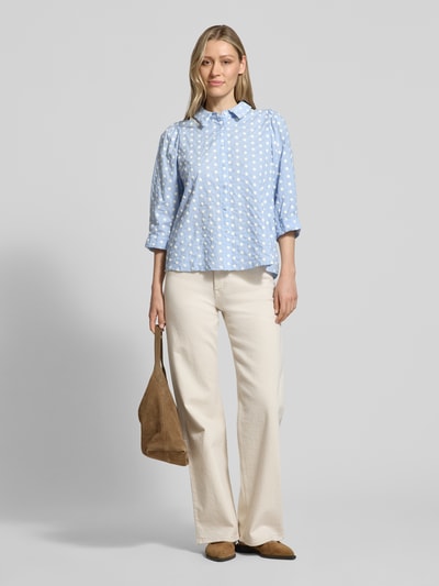 LOLLYS LAUNDRY Regular Fit Bluse im Allover-Look Modell 'Bono' Hellblau 1