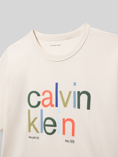 Calvin Klein Jeans T-Shirt mit Label-Print Sand 2