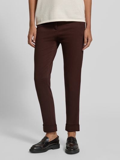 Christian Berg Woman Slim Fit Stoffhose aus Viskose-Mix Mittelbraun 3