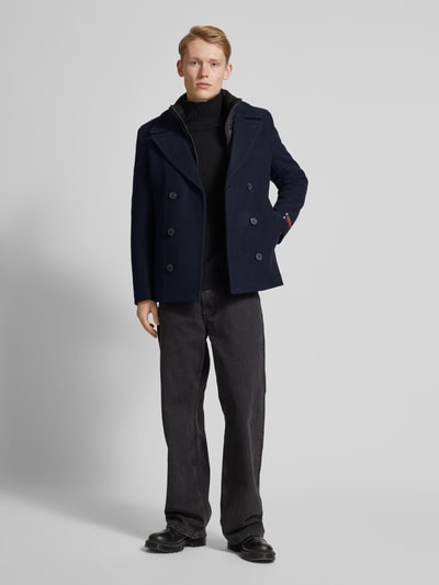 Superdry Tailored fit korte jas met steekzakken opzij Donkerblauw gemêleerd - 1