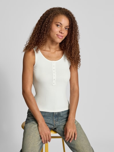 Only Slim Fit Tank Top aus Baumwoll-Mix Modell 'SIMPLE' Offwhite 3