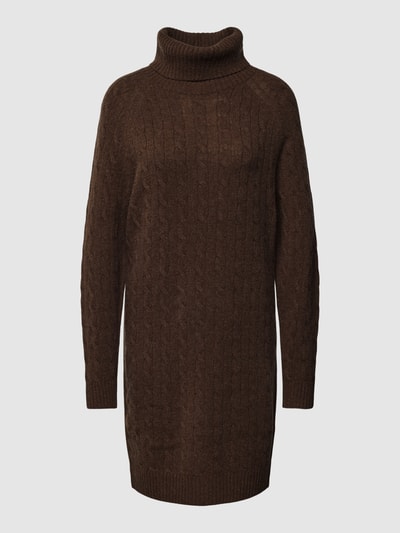 Polo Ralph Lauren Knielange gebreide jurk van een mix van wol en kasjmier met kabelpatroon Donkerbruin gemêleerd - 2