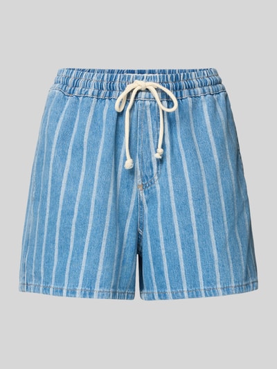 Produktfoto, Relaxed Fit Jeansshorts aus reiner Baumwolle von Marc O'Polo Denim in denimlook met streepmotief, kort, boord met tunnelkoord, steekzakken en achterzak, puur katoen