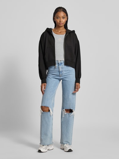 Calvin Klein Jeans Oversized Sweatjacke mit Kapuze Black 1