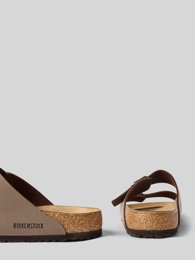 Birkenstock Slides aus echtem Leder mit breiten Riemen Modell 'ARIZONA' Dunkelbraun 2
