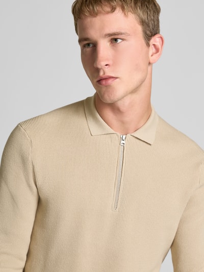 Only & Sons Regular Fit Strickpullover aus Baumwoll-Mix Modell 'PHIL' Beige 3