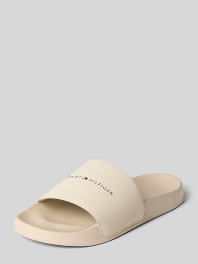 Tommy Hilfiger Badeslipper mit Label Print Beige 1