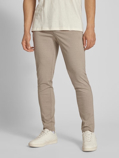 Only & Sons Slim fit stoffen broek in gemêleerde look, model 'MARK' Beige - 4