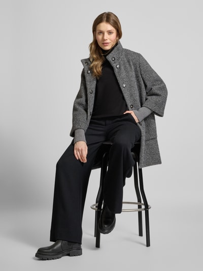 s.Oliver BLACK LABEL Relaxed Fit Mantel mit Strickbündchen am Ärmel Graphit 1