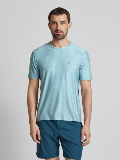 Joy T-shirt met labelprint, model 'VITUS' Bleu - 4