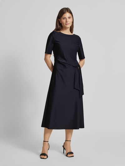 Milano Italy Midikleid mit Knotendetail Dunkelblau 4