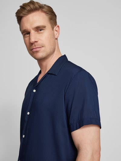 SELECTED HOMME Regular fit vrijetijdsoverhemd met all-over motief Marineblauw - 3