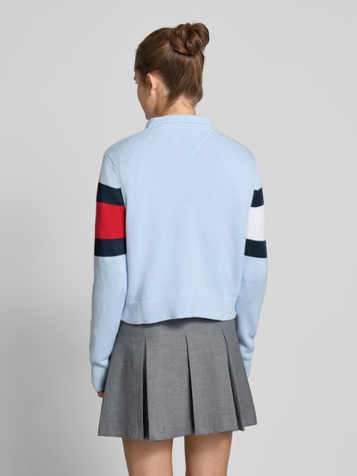 Tommy Jeans Gebreide pullover met logodetail, model 'CENTER FLAG' Blauw - 5