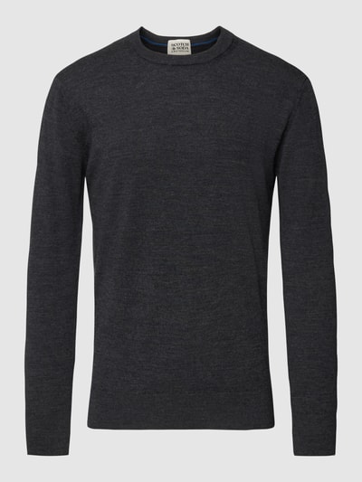 Scotch & Soda Gebreide pullover met labelstitching Antraciet - 2