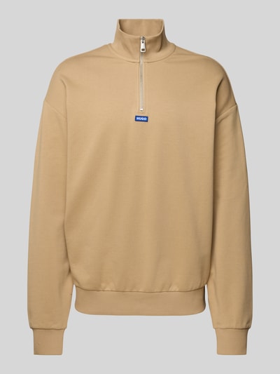 Hugo Blue Sweatshirt mit Troyer-Kragen Beige 2