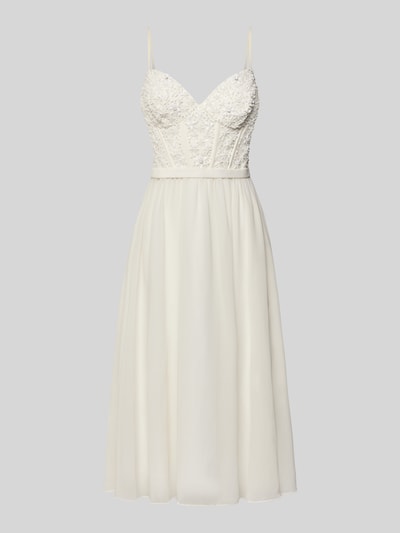 Produktfoto, Brautkleid mit Herz-Ausschnitt von LAONA, cremefarben, taillierter Schnitt, Spaghettiträger, Zierbesatz, fließender Stoff