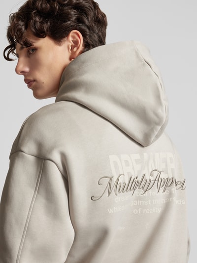 Multiply Apparel Oversized Hoodie mit Label-Print Hellgrau 3