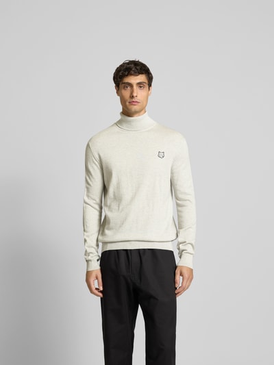 MAISON KITSUNE Sweatshirt mit Rollkragen Hellgrau Melange 4