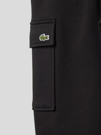 Lacoste Spodnie dresowe z wyhaftowanym logo Czarny 2